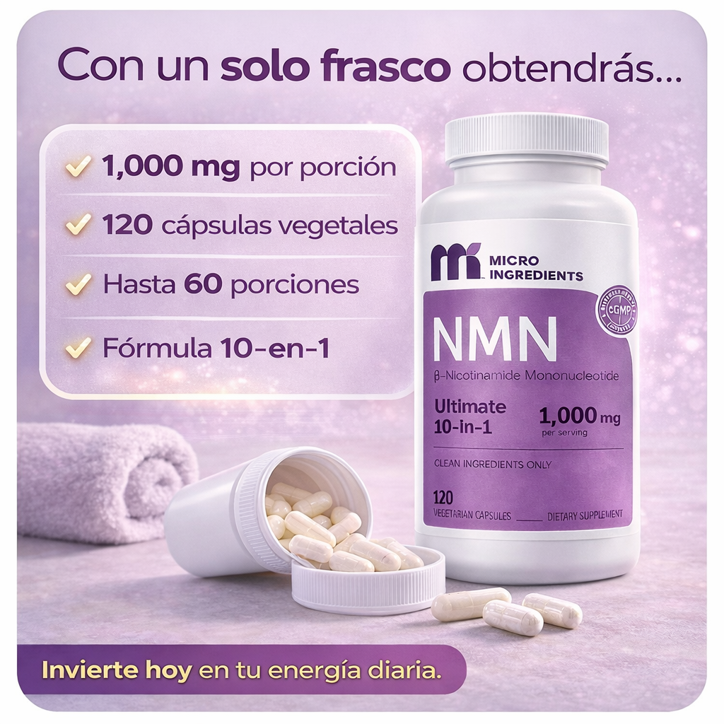 NMN 1000mg Ultimate 10-in-1 – Energía Celular y Vitalidad Inteligente