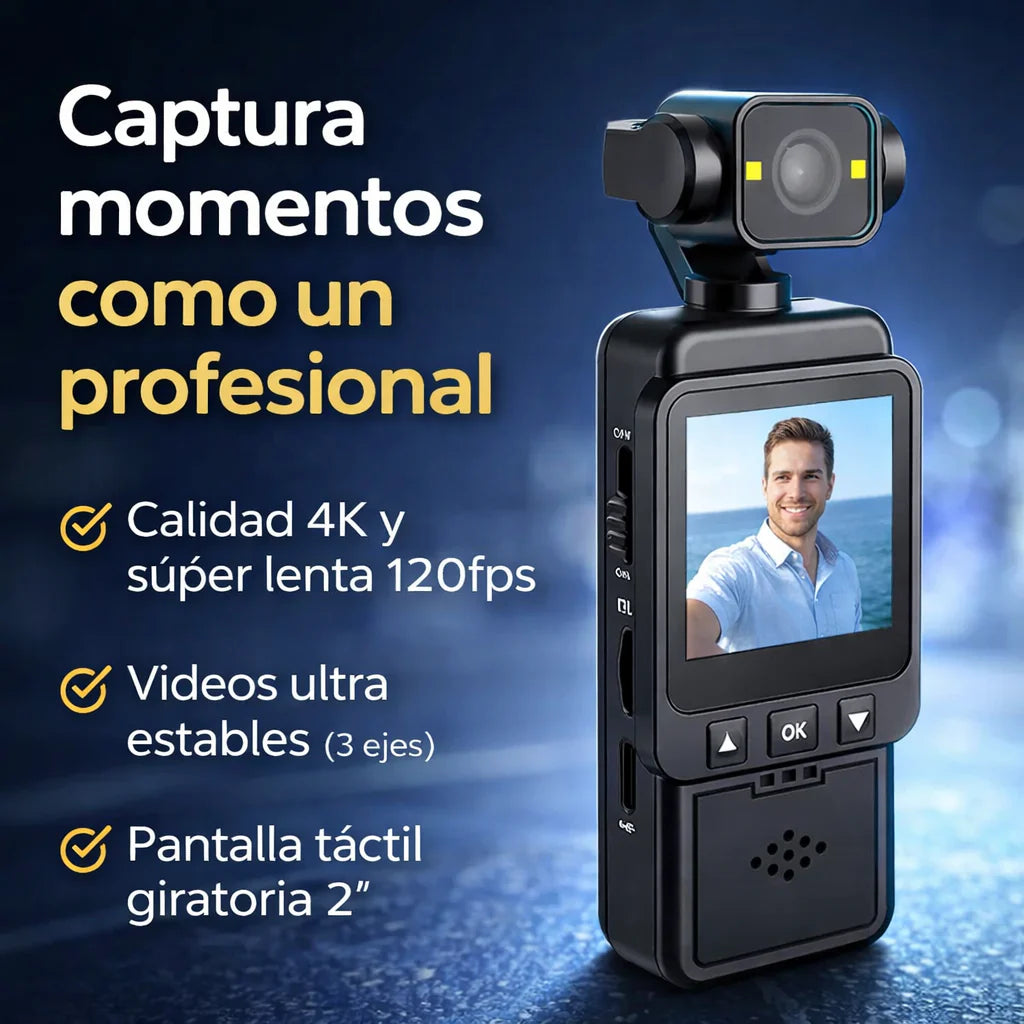 VlogCam 4K ¡Captura momentos como un profesional!
