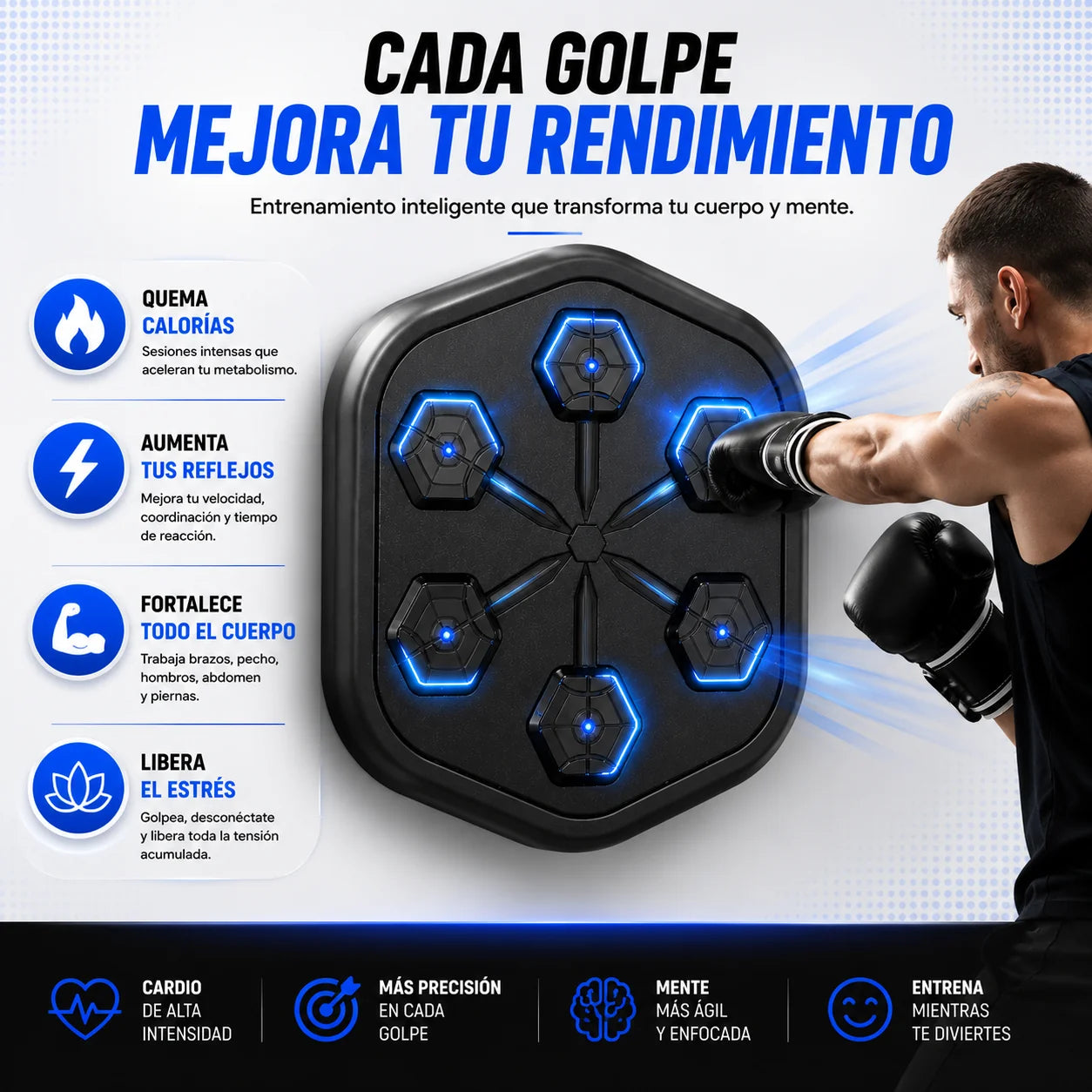 RitmoBox ® Tablero de boxeo musical - GRATIS guantes de box