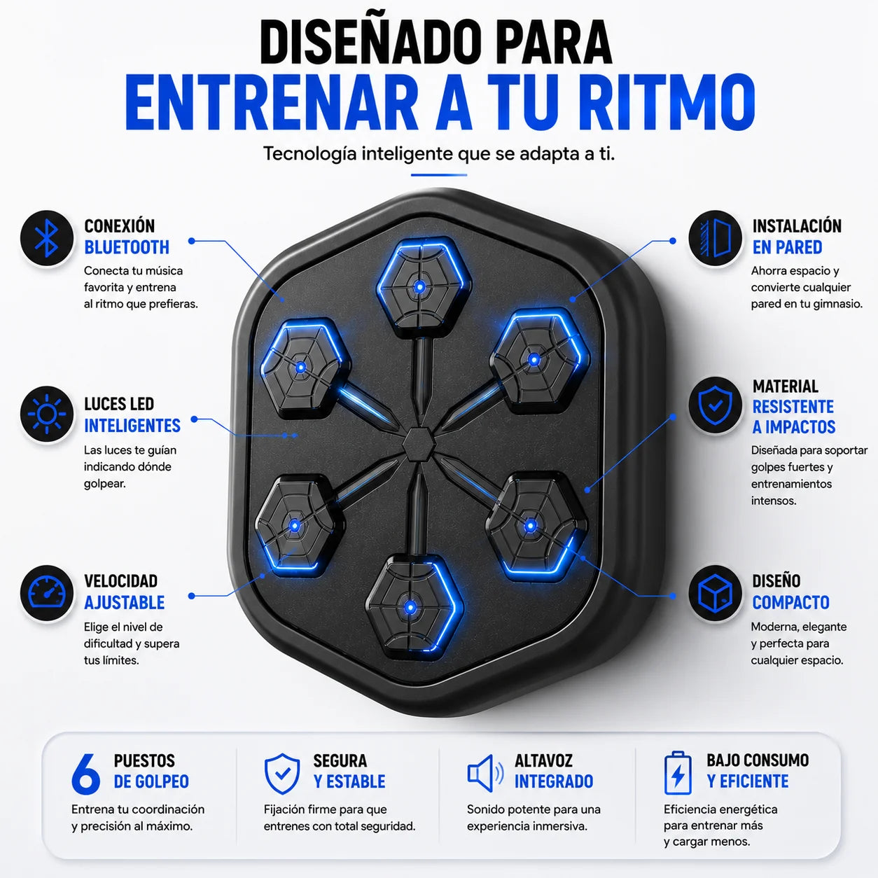 RitmoBox ® Tablero de boxeo musical - GRATIS guantes de box