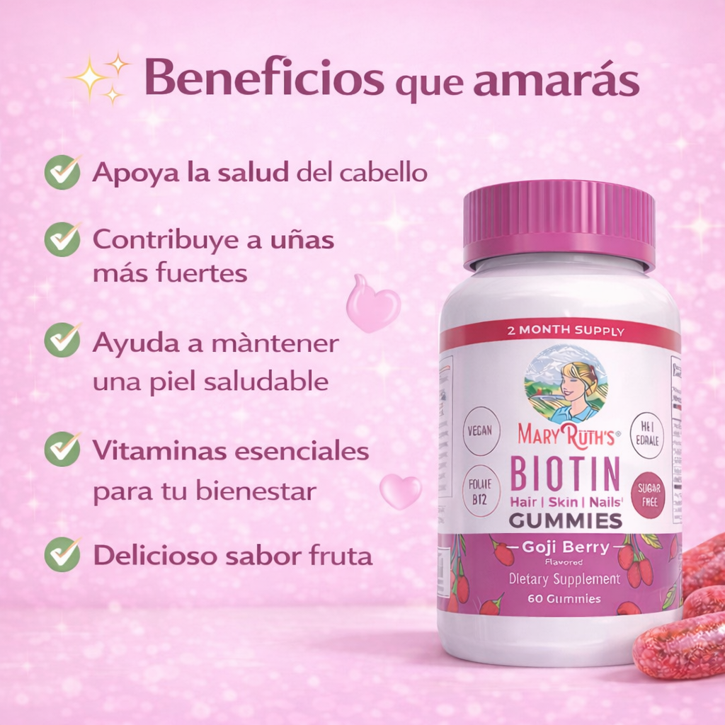 Gomitas de Biotina Hair, Skin & Nails – Belleza y bienestar en cada gomita
