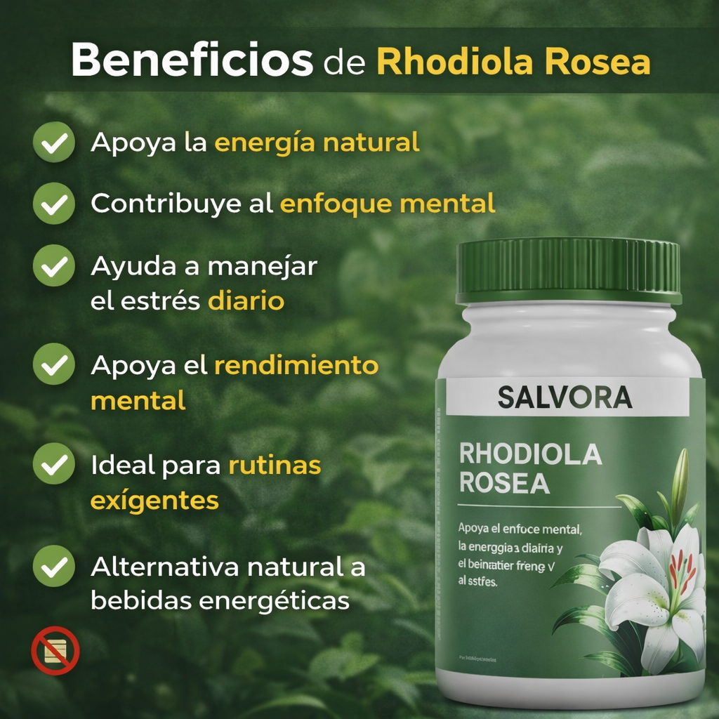 Rhodiola Rosea Floraviva - Energía natural y enfoque mental para rendir mejor cada día.