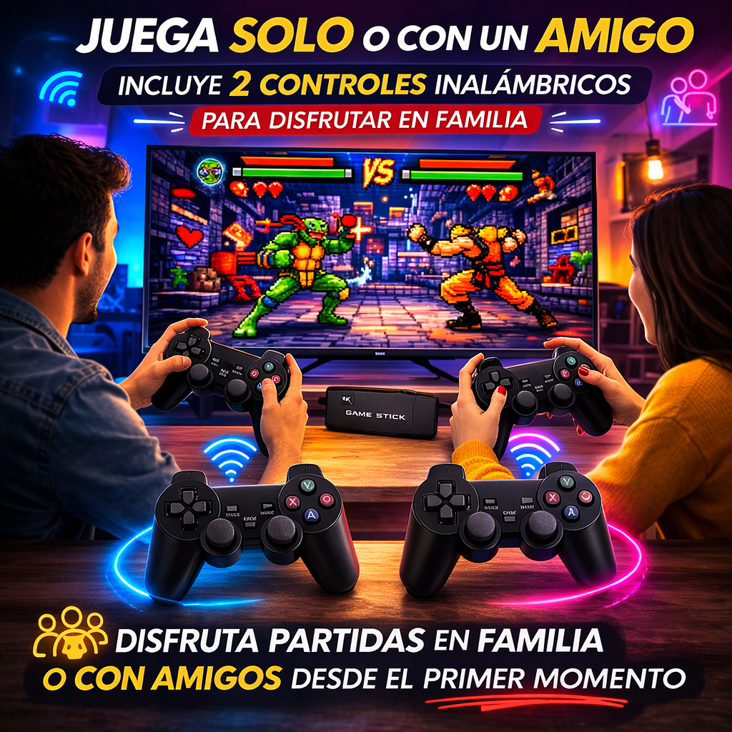 🎮 Game Stick Retro 2.4G – Convierte tu TV en una consola con miles de juegos clásicos en segundos
