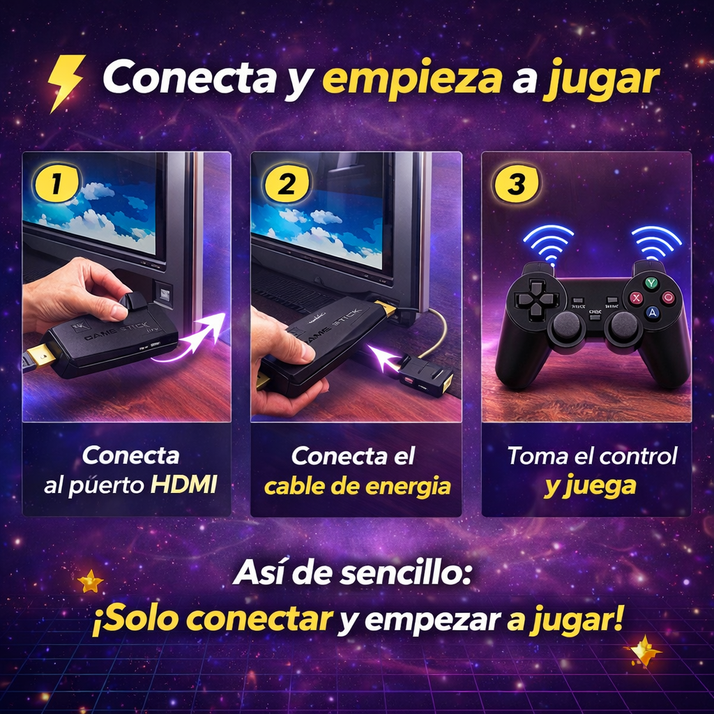 🎮 Game Stick Retro 2.4G – Convierte tu TV en una consola con miles de juegos clásicos en segundos