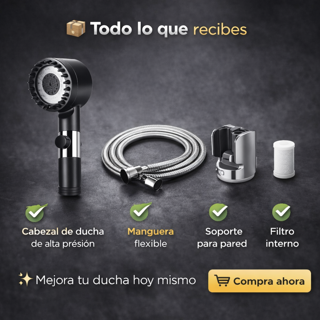 Ducha Spa de Alta Presión 3 en 1 — Convierte tu baño diario en una experiencia relajante en segundos