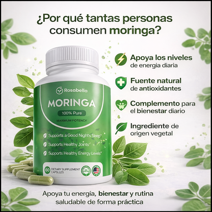 Moringa Natural en Cápsulas – Nutrición Diaria que Apoya tu Energía y Bienestar