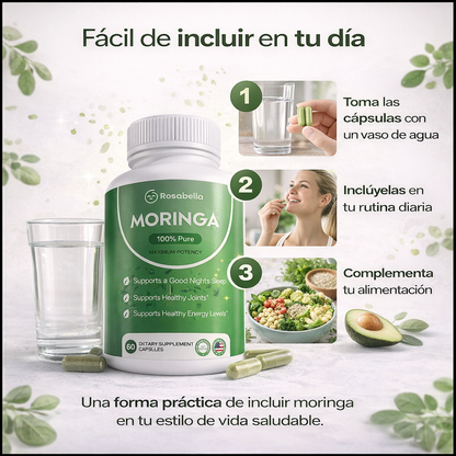 Moringa Natural en Cápsulas – Nutrición Diaria que Apoya tu Energía y Bienestar