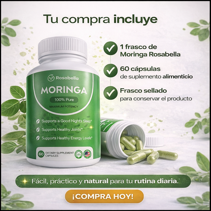 Moringa Natural en Cápsulas – Nutrición Diaria que Apoya tu Energía y Bienestar