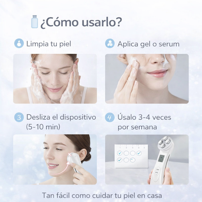Dispositivo Radio Frecuencia Facial-Reafirma tu rostro desde casa y recupera una apariencia más firme y luminosa