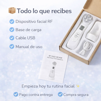 Dispositivo Radio Frecuencia Facial-Reafirma tu rostro desde casa y recupera una apariencia más firme y luminosa