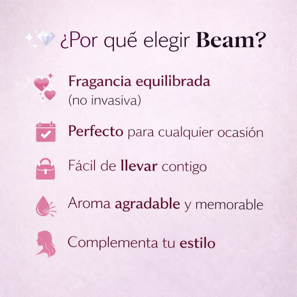 BEAM ORIGINAL-El perfume que te hace sentir más segura, atractiva y difícil de ignorar