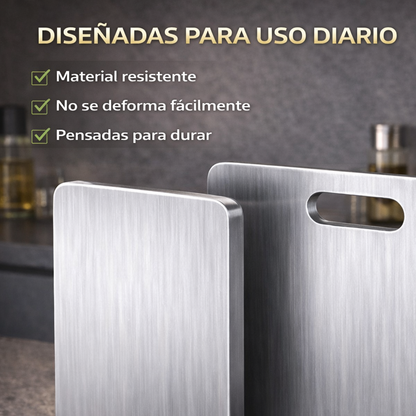 Set Tabla para Picar en Acero Inoxidable X2 – Más Higiene y Durabilidad en Tu Cocina