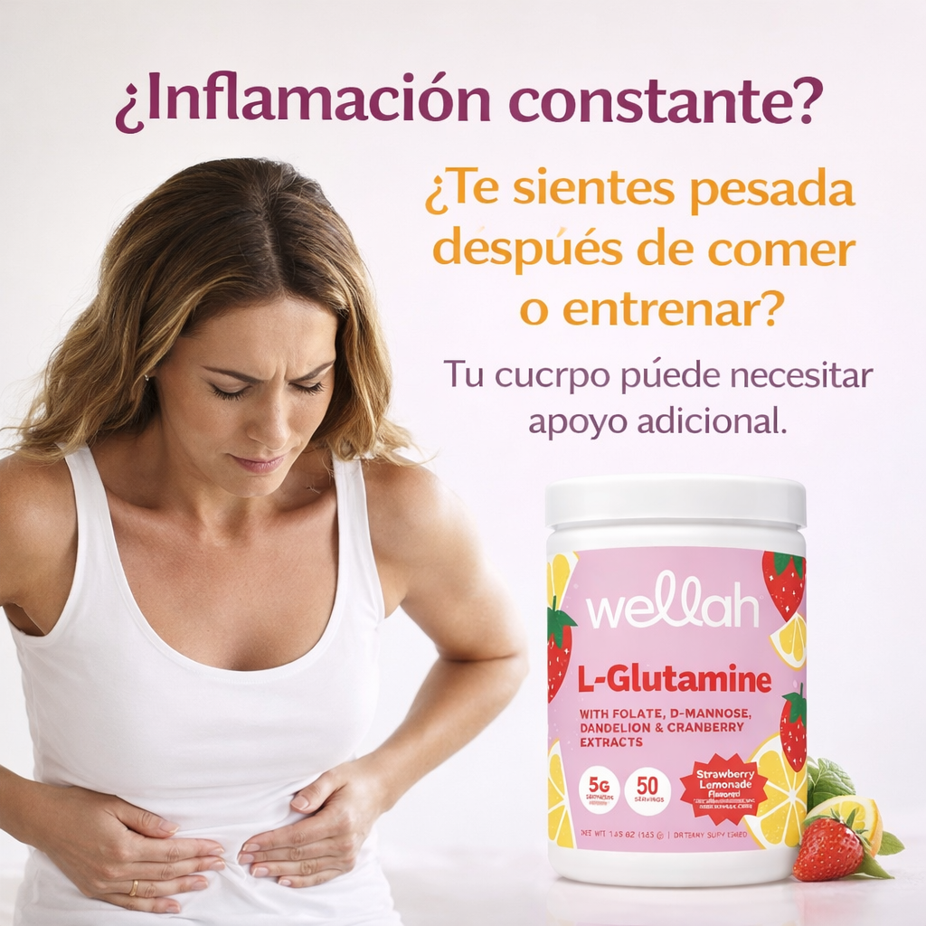 Wellah L-Glutamine para Mujeres – Apoyo Digestivo y Recuperación
