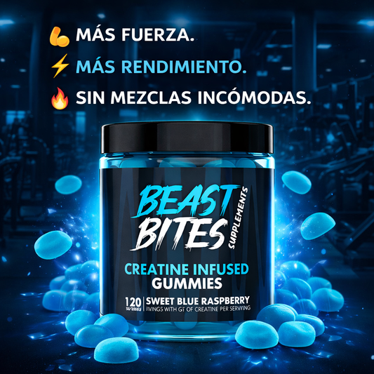 Beast Bites Creatine Gummies – Fuerza y Rendimiento en Cada Mordisco