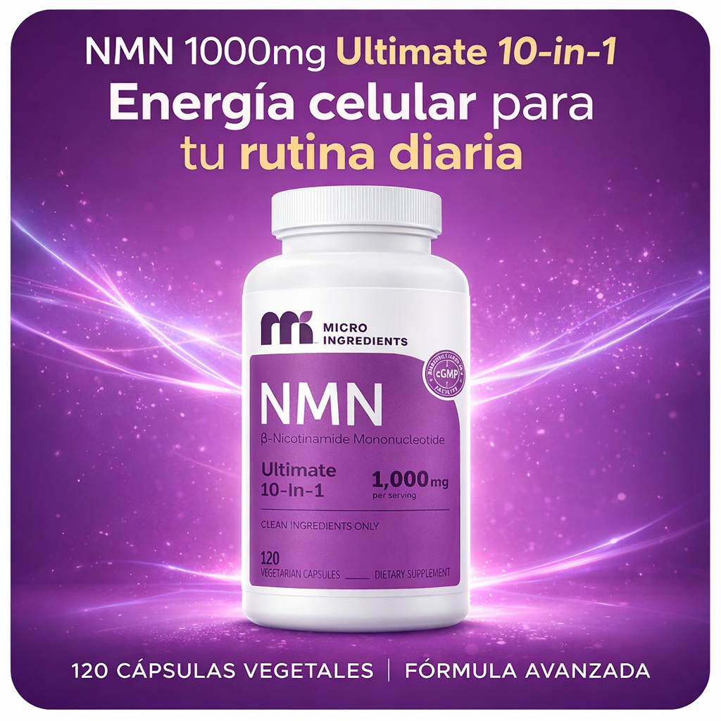 NMN 1000mg Ultimate 10-in-1 – Energía Celular y Vitalidad Inteligente