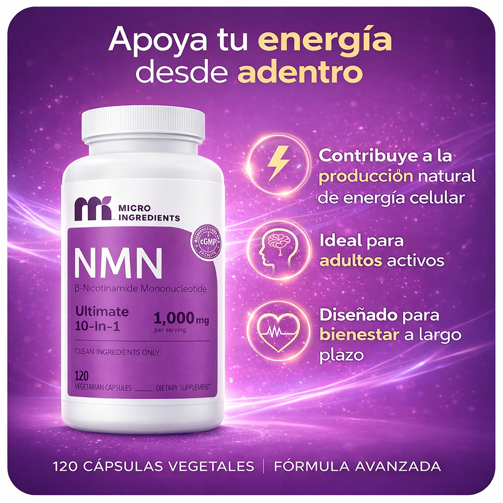 NMN 1000mg Ultimate 10-in-1 – Energía Celular y Vitalidad Inteligente