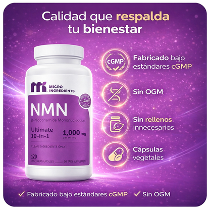 NMN 1000mg Ultimate 10-in-1 – Energía Celular y Vitalidad Inteligente
