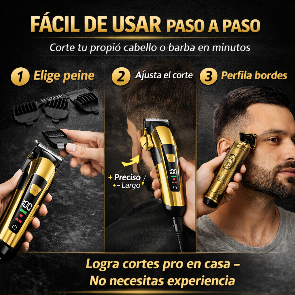 Barber Pro Kit - Cortate el Pelo y la Barba en Casa como un Pro