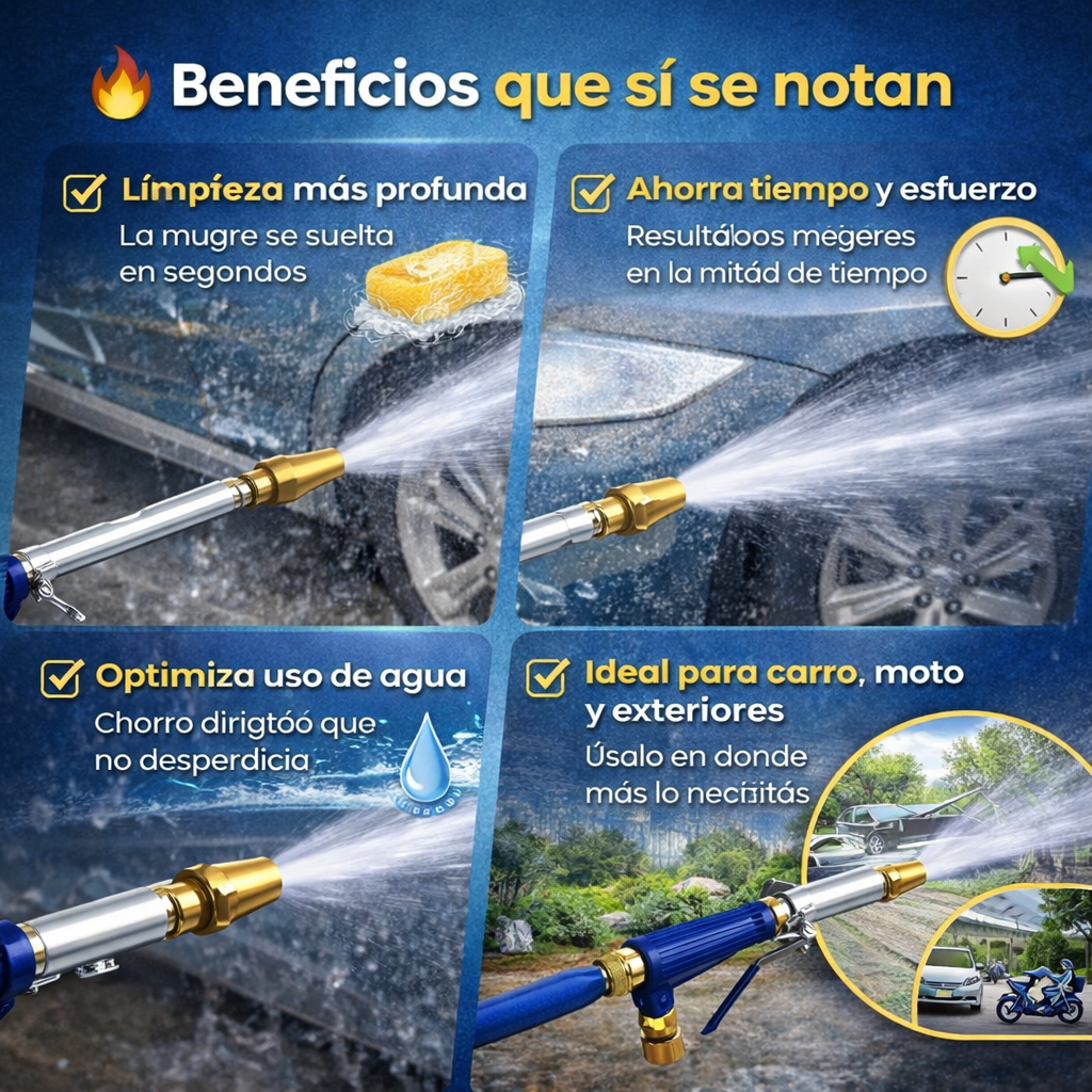 Hydrojet - Convierte tu manguera común en un chorro potente