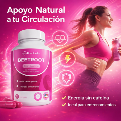 Rosabella Beetroot 1300mg – Energía Natural y Apoyo a tu Circulación en Cada Cápsula