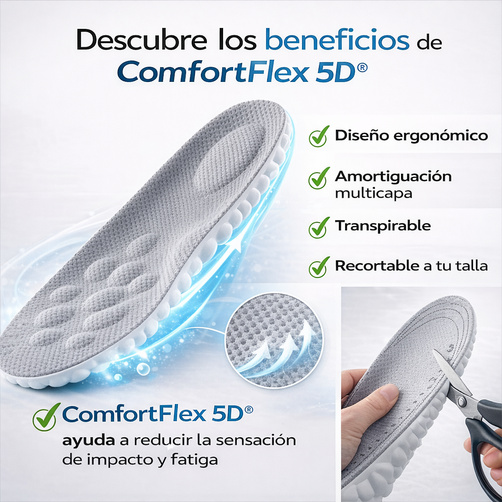 Plantillas ComfortFlex 5D® – Camina Más Cómodo Desde El Primer Paso