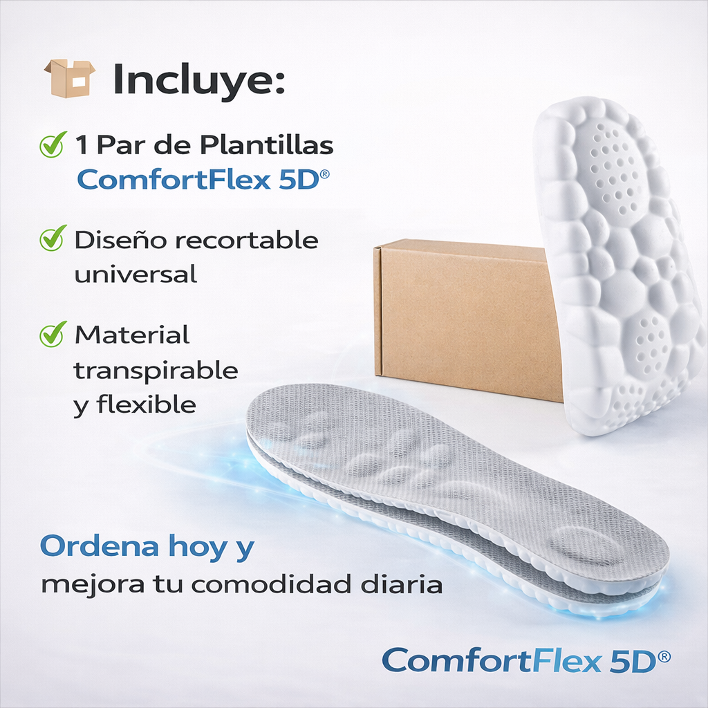 Plantillas ComfortFlex 5D® – Camina Más Cómodo Desde El Primer Paso