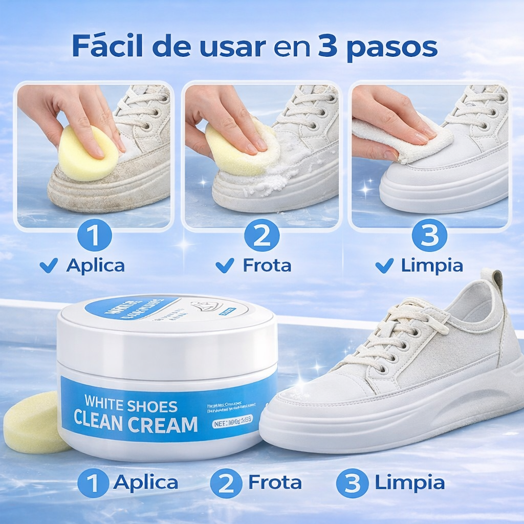 White Clean Pro™ – Devuélvele el Blanco a Tus Zapatillas en Minutos Sin Lavarlas