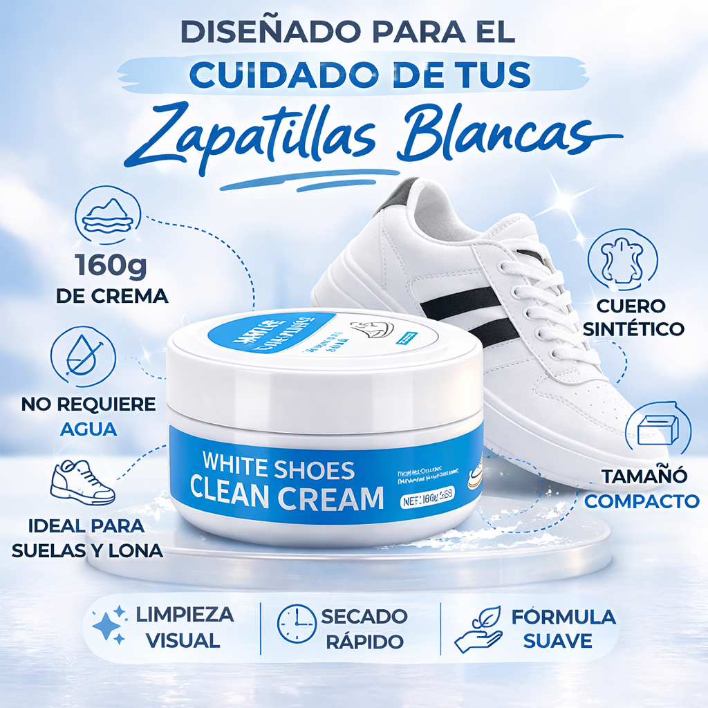 White Clean Pro™ – Devuélvele el Blanco a Tus Zapatillas en Minutos Sin Lavarlas