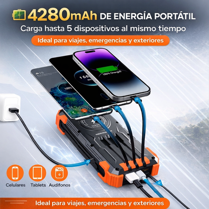 Power Bank Solar Multifunción – Energía Ilimitada Donde Sea Que Estés 🔋