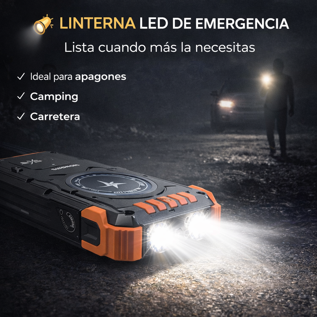 Power Bank Solar Multifunción – Energía Ilimitada Donde Sea Que Estés 🔋