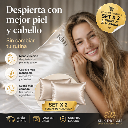 Funda de Almohada Premium-Despierta con mejor piel y cabello todos los días (sin cambiar tu rutina)