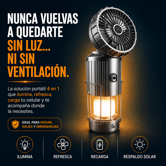 MagicLamp AIR™ 5 en 1 - Ilumina, refresca y mantente conectado donde más lo necesites.