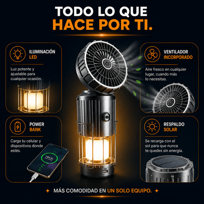 MagicLamp AIR™ 5 en 1 - Ilumina, refresca y mantente conectado donde más lo necesites.