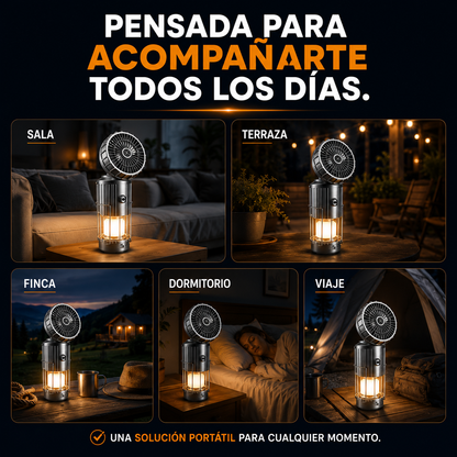 MagicLamp AIR™ 5 en 1 - Ilumina, refresca y mantente conectado donde más lo necesites.