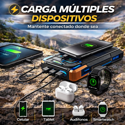 Power Bank Solar Multifunción – Energía Ilimitada Donde Sea Que Estés 🔋