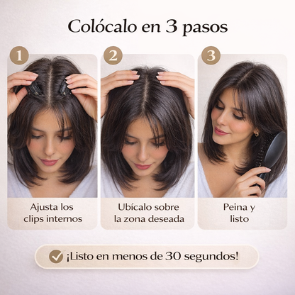 Topper Invisible de Cabello Semi Real | Recupera tu Confianza en Segundos