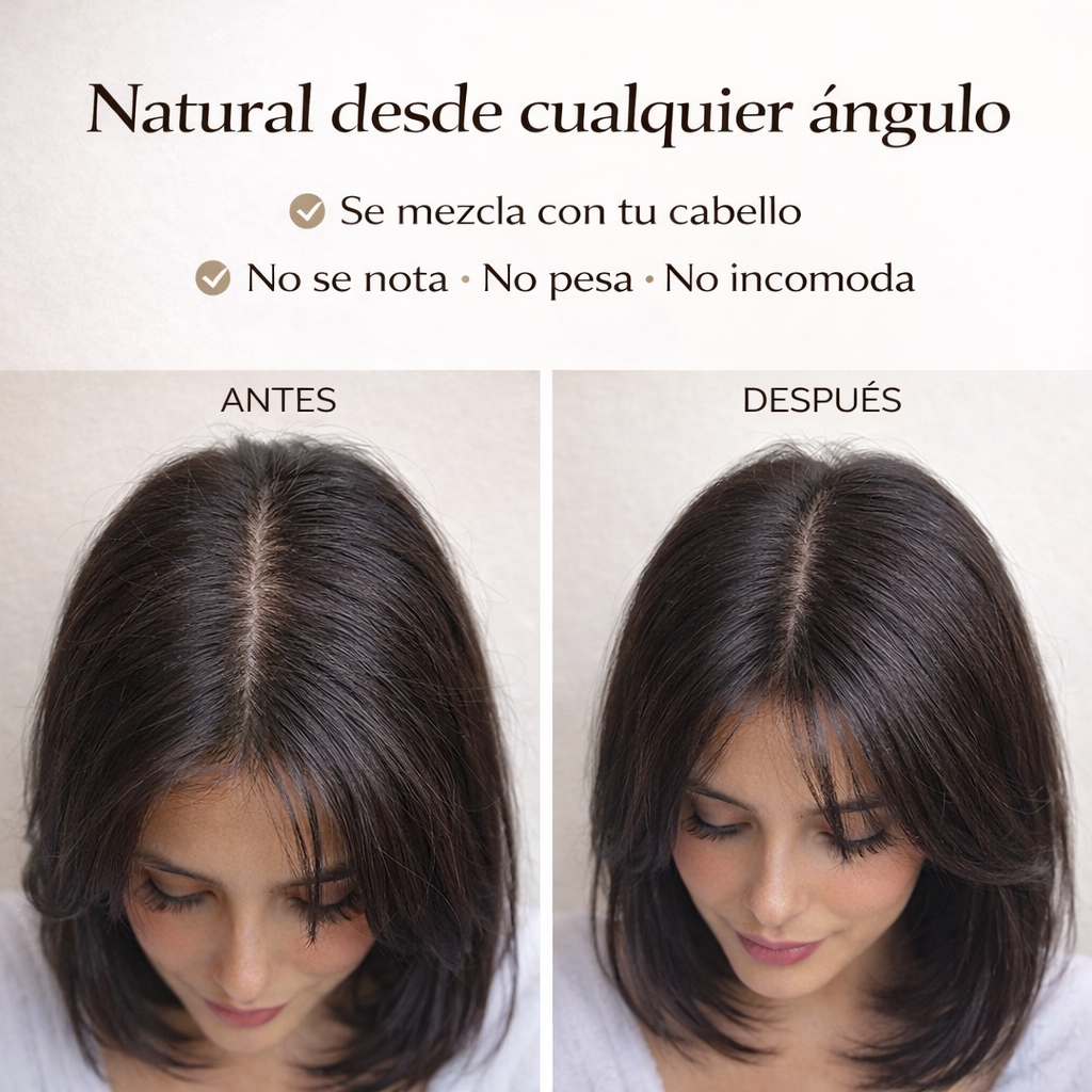 Topper Invisible de Cabello Semi Real | Recupera tu Confianza en Segundos