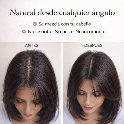 Topper Invisible de Cabello Semi Real | Recupera tu Confianza en Segundos