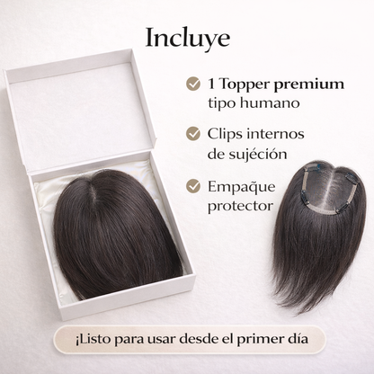Topper Invisible de Cabello Semi Real | Recupera tu Confianza en Segundos