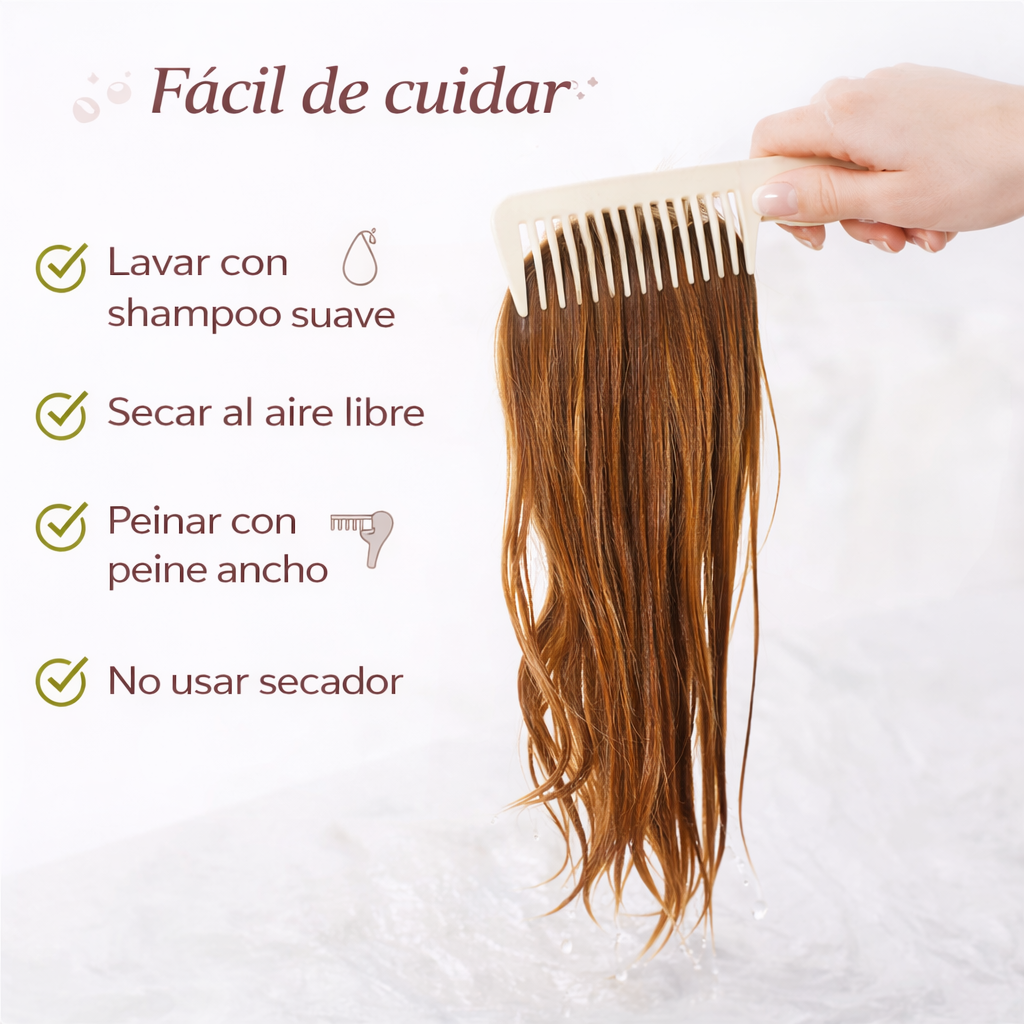 ✨ Coleta Postiza Larga y Natural – Volumen y Longitud en Segundos