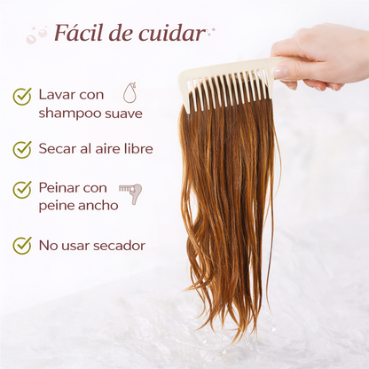 ✨ Coleta Postiza Larga y Natural – Volumen y Longitud en Segundos