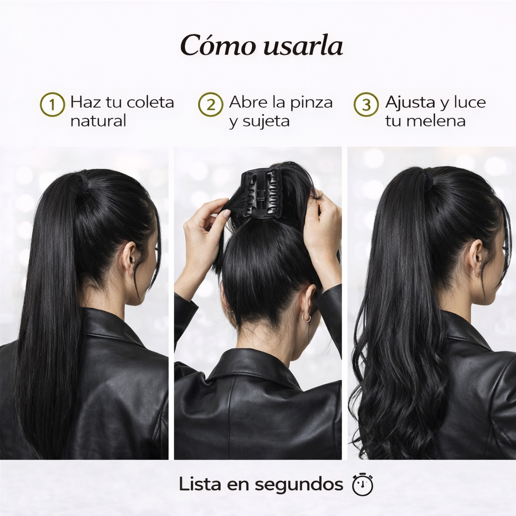 PonyTailPRO - Extensión cola de cabello con Pinzas